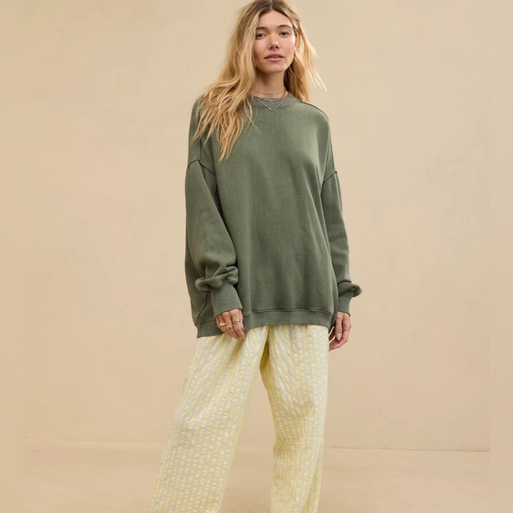 Forest Green Aerie Oversized Pullover Sweatshirt Size XS
